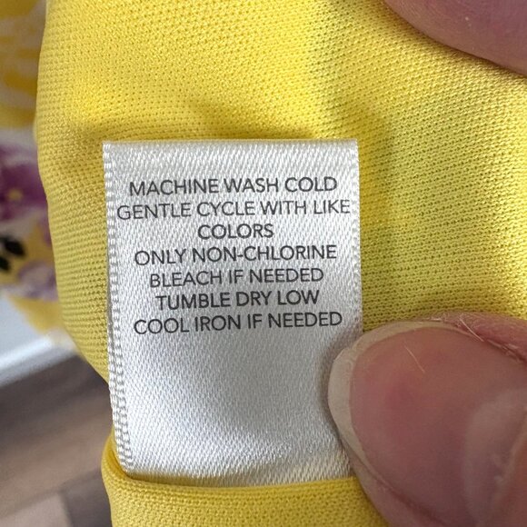 CJ Banks Yellow Floral Print Dress Belt MIDI XL Sundress Size X - Picture 5 of 9